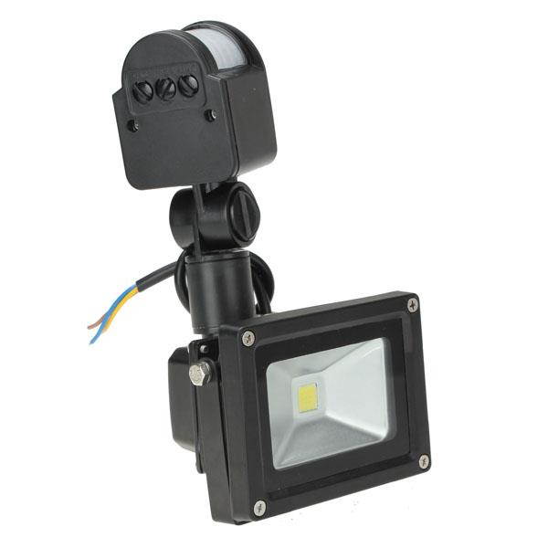 10W White 800LM PIR Motion Sensor Security LED Flood Light 85-265V