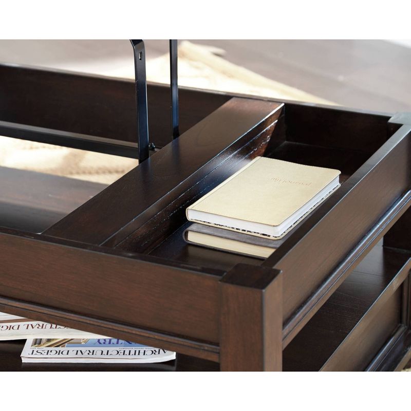 Barilanni Coffee Table with Lift Top Dark Brown - Signature Design by Ashley