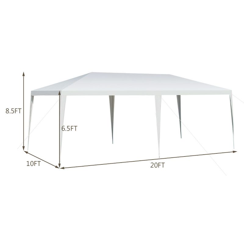 Costway Outdoor 2-Tier 10'x10' Gazebo Canopy Shelter Awning Tent Patio Garden Screw-free structure Brown