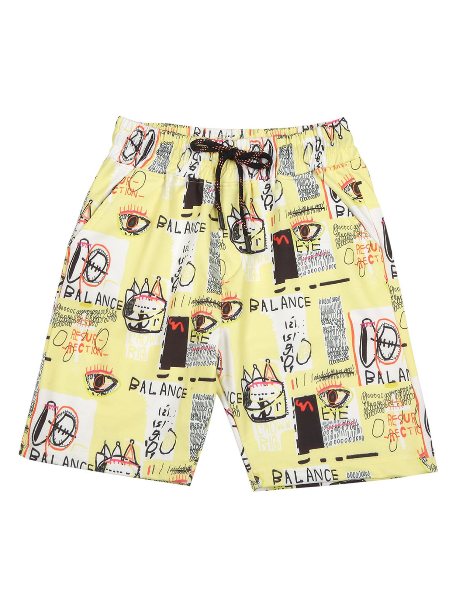 Cavio Kids Yellow Printed T-Shirt with Shorts