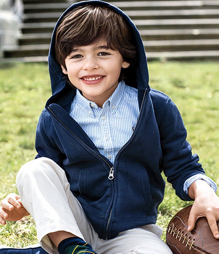 Guess Big Boys 8-16 Long-Sleeve Guess Logo Color-Block Fleece Pull-Over Hoodie