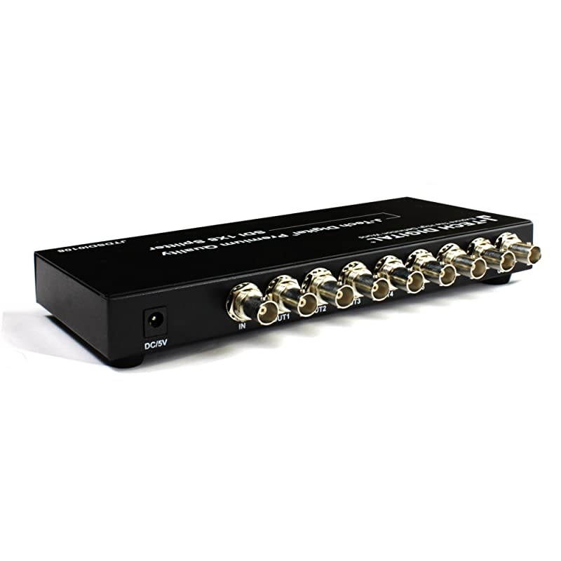 Premium Quality SDI Splitter 1x8 Supports SDSDI HDSDI 3GSDI up to 1320 Ft 1 Input and 8 outputs