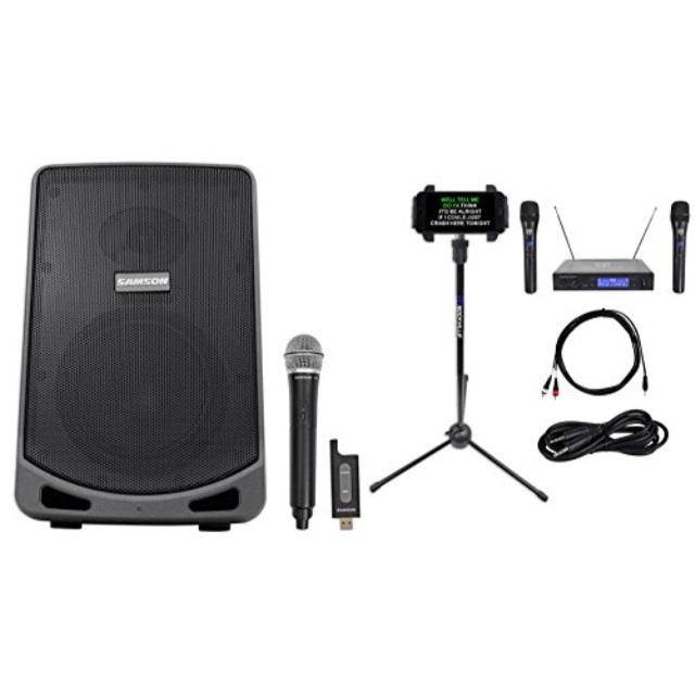 Samson 6" Portable Powered YouTube Karaoke Machine/System+(3) Mics+Tablet Stand