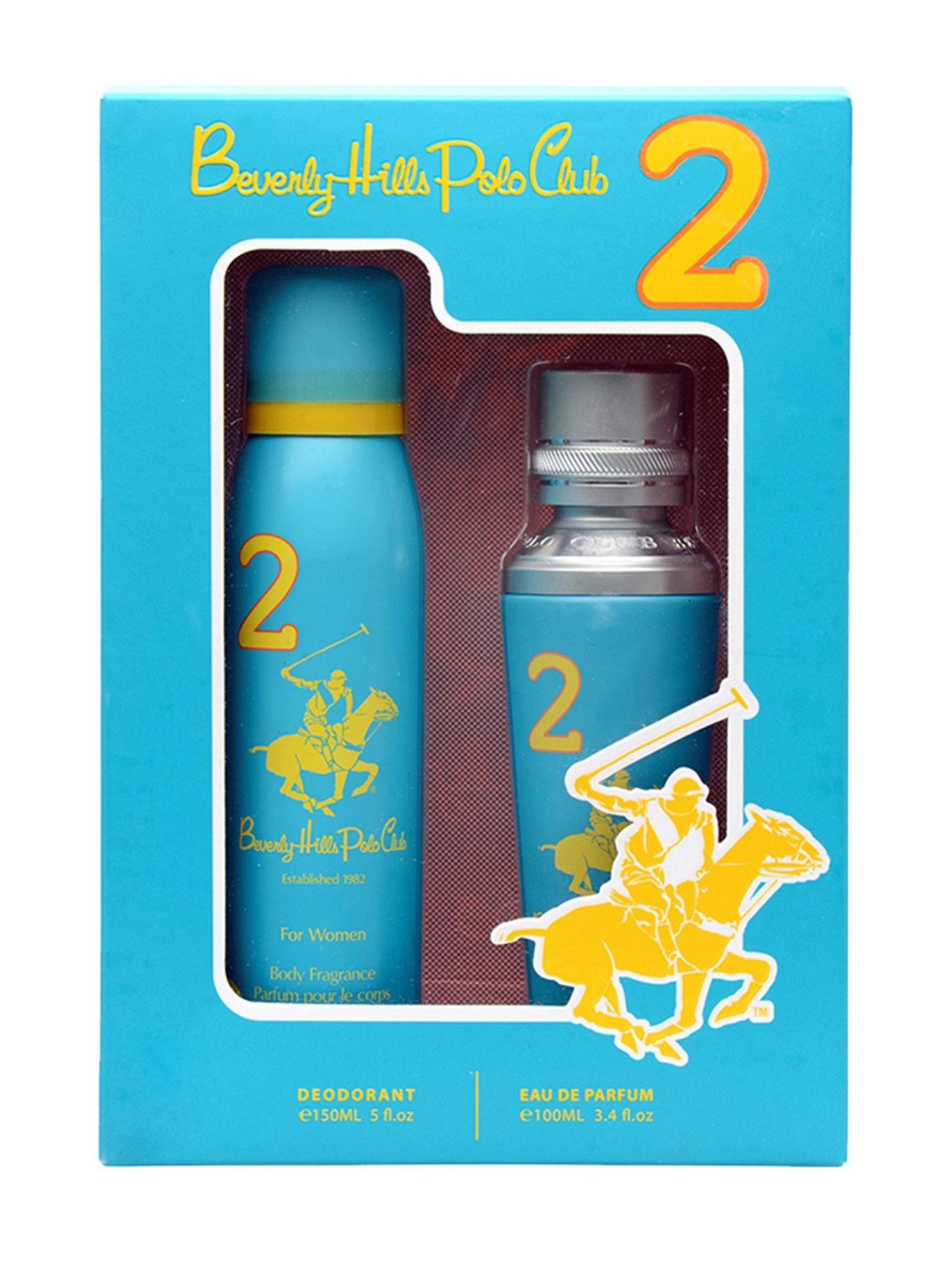 Beverly Hills Polo Club No.2 Gift Set for Women with Eau De Parfum & Deodorant Spray