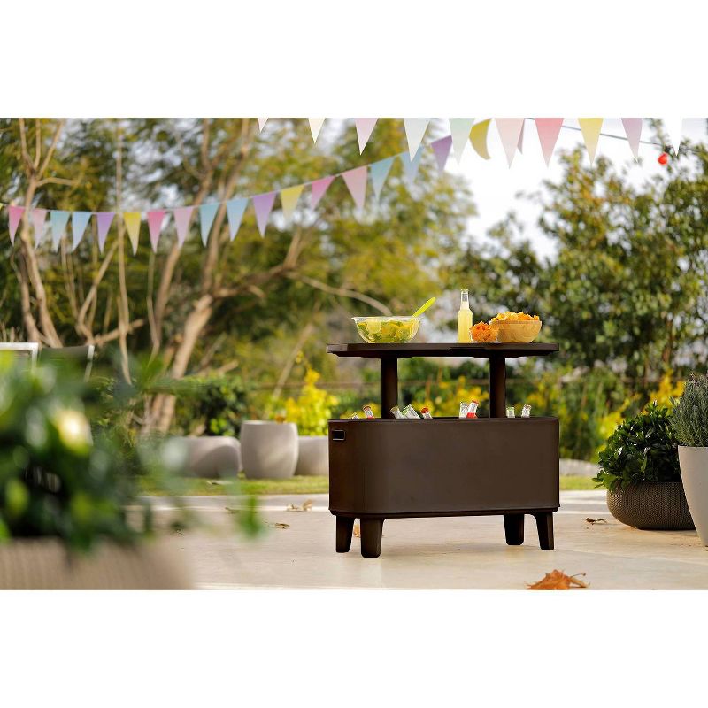 Breeze Bar Patio Beverage Cooler Bar Table - Brown - Keter