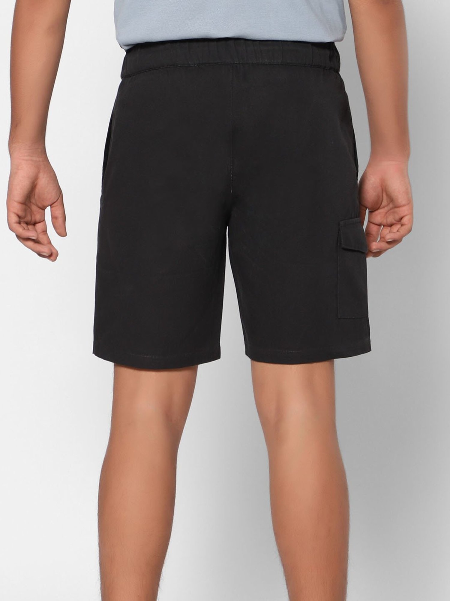 TeenTrums Boys Black Solid Shorts