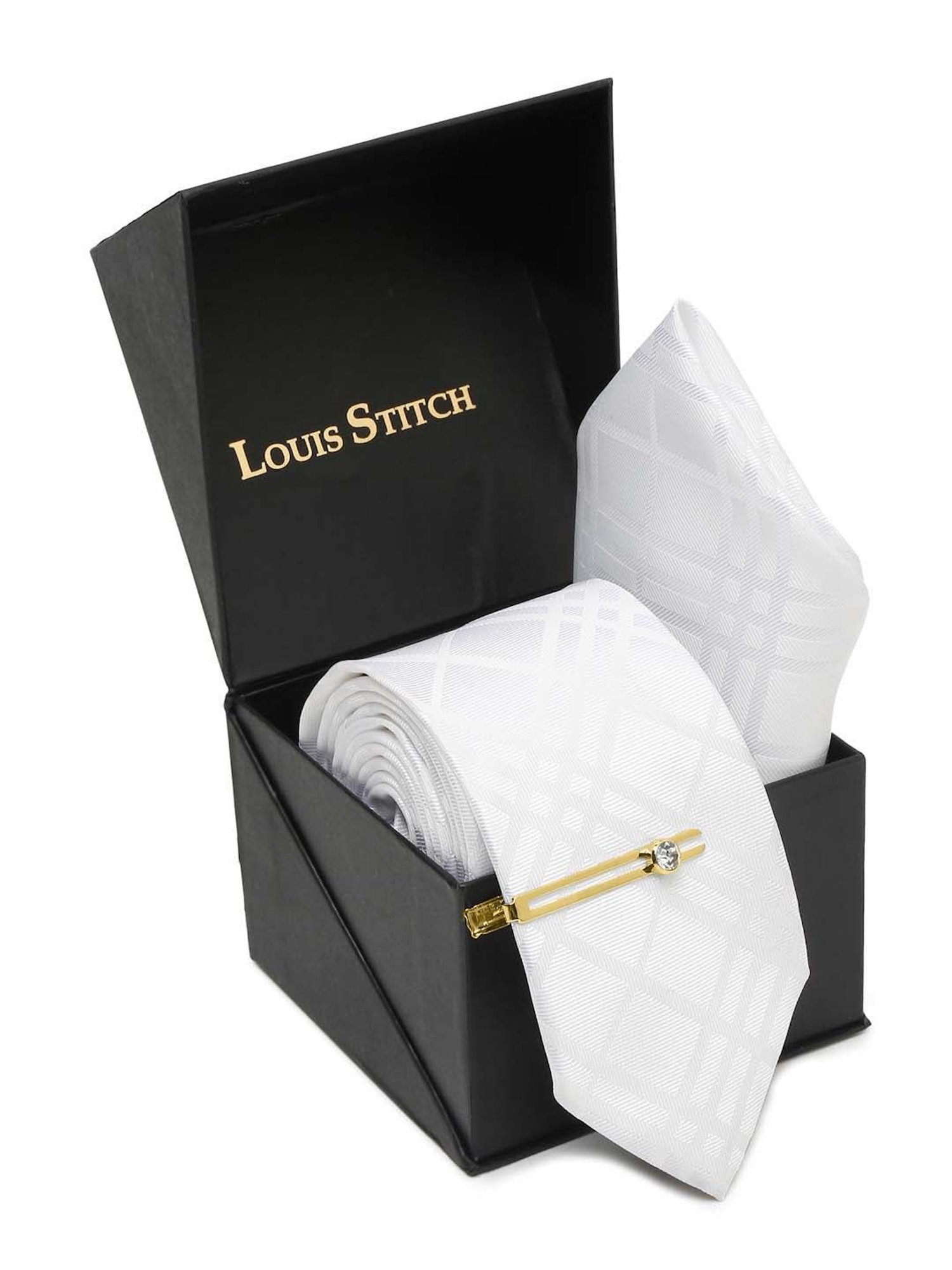 Louis Stitch Blue Printed Necktie Gift Set - Set of 3