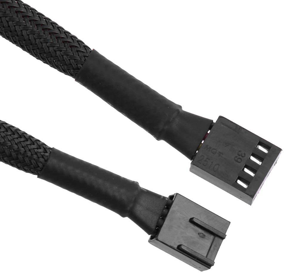 PWM Fan Hub PC CPU Cooling Fan Power Cable 5 Way Splitter Extension Cord Wire Hub Adapter for 12V Desktop Computer Cooler Case Fans 4Pin or 3Pin 2Pack