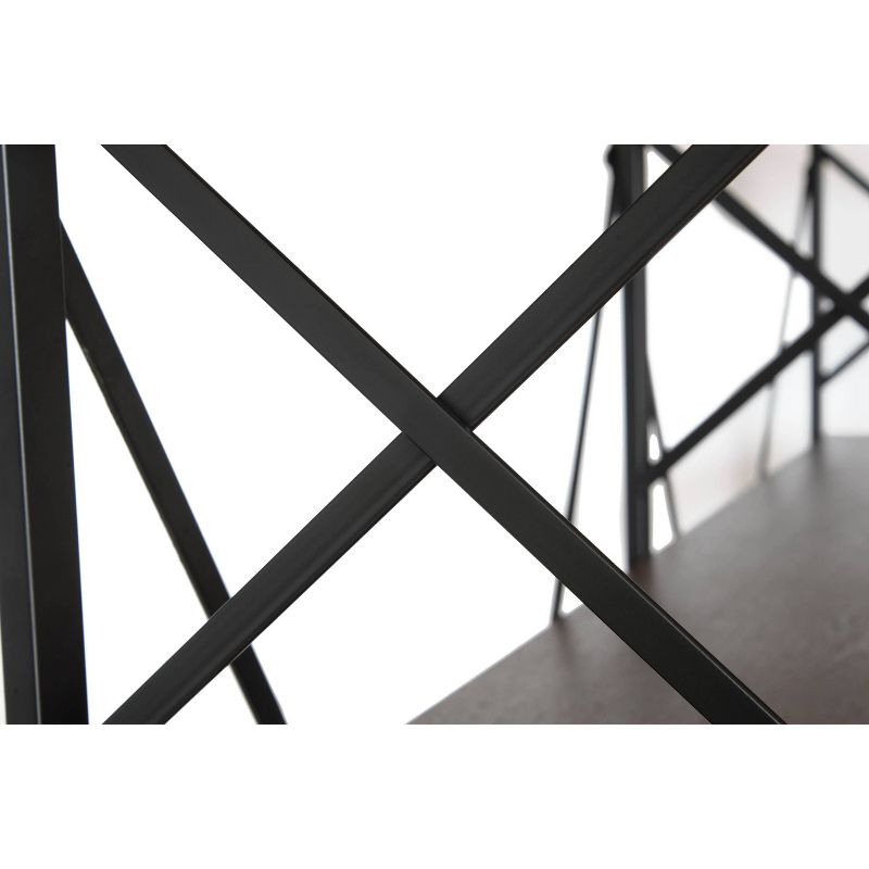 80" Quincy 6 Shelf Double Etagere Bookshelf Walnut Brown - Summerland Home