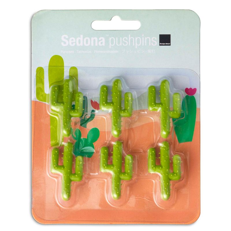 Design Ideas Cactus Push Pins - Six Cactus Tacks - 1" x 0.4" x 1.5"