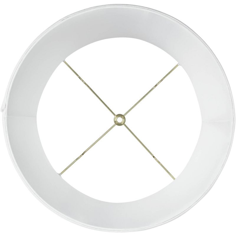 Imperial Shade White Medium Drum Lamp Shade 14" Top x 16" Bottom x 12" Slant (Spider) Replacement with Harp and Finial