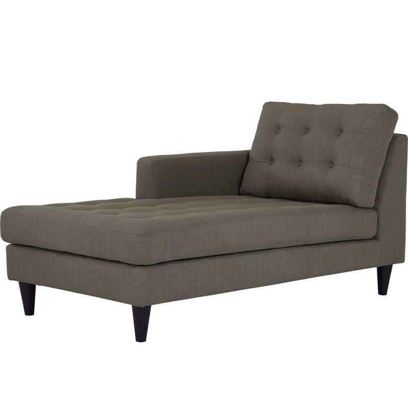 Fortas Mid-Century Modern Fabric Chaise Lounge Gray/Dark Walnut - Christopher Knight Home