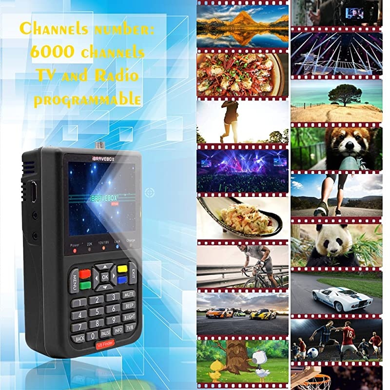 Satellite Detector,  DVB-S2 V8 Finder Digital Satellite Finder with 3.5 inch LCD Digital Display