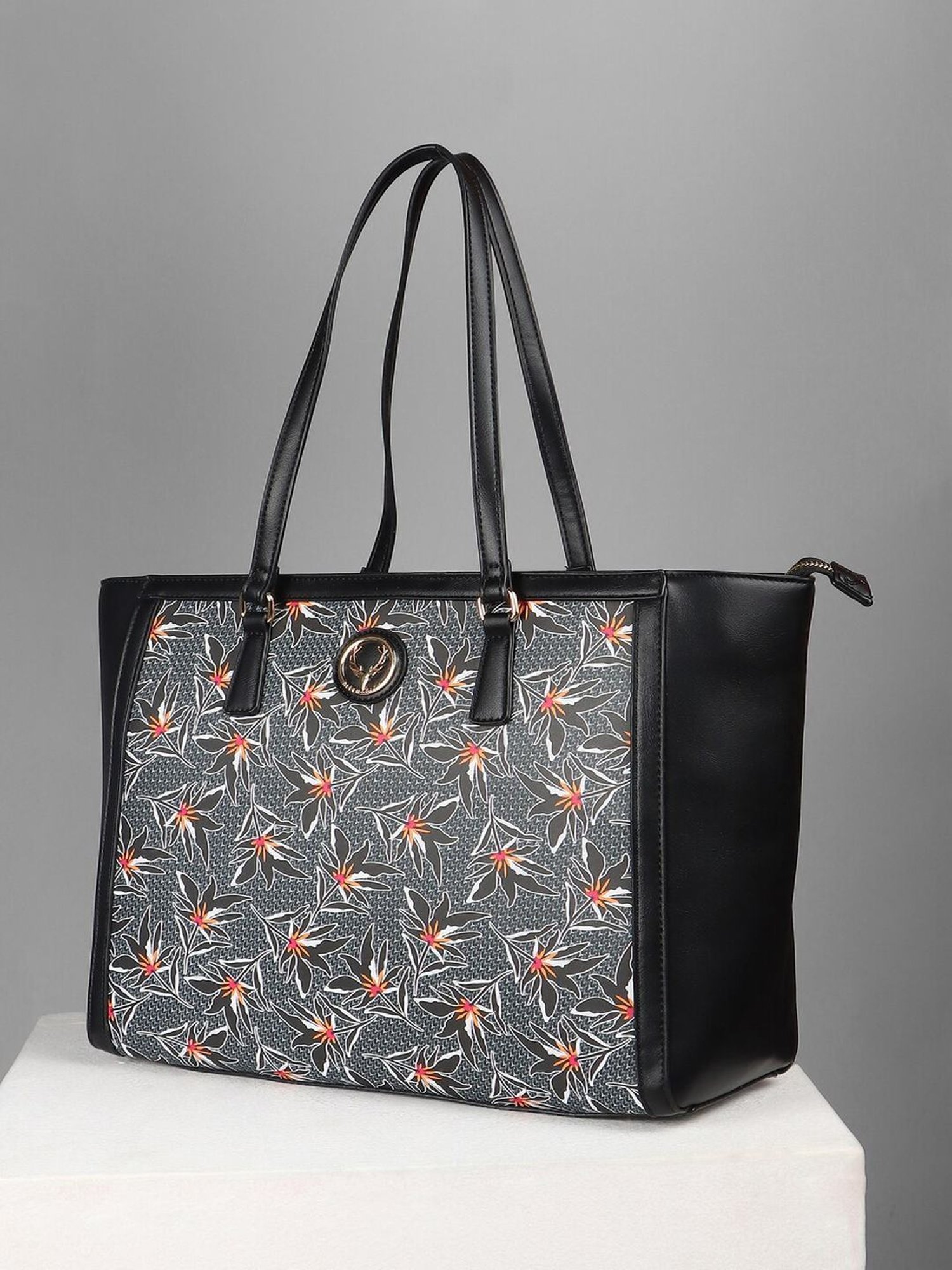Allen Solly Multicolor Printed Medium Tote Handbag