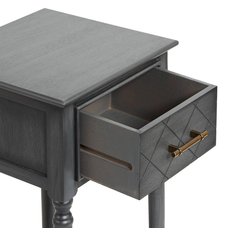 Square Accent Table with Shelf Gunmetal - Silverwood