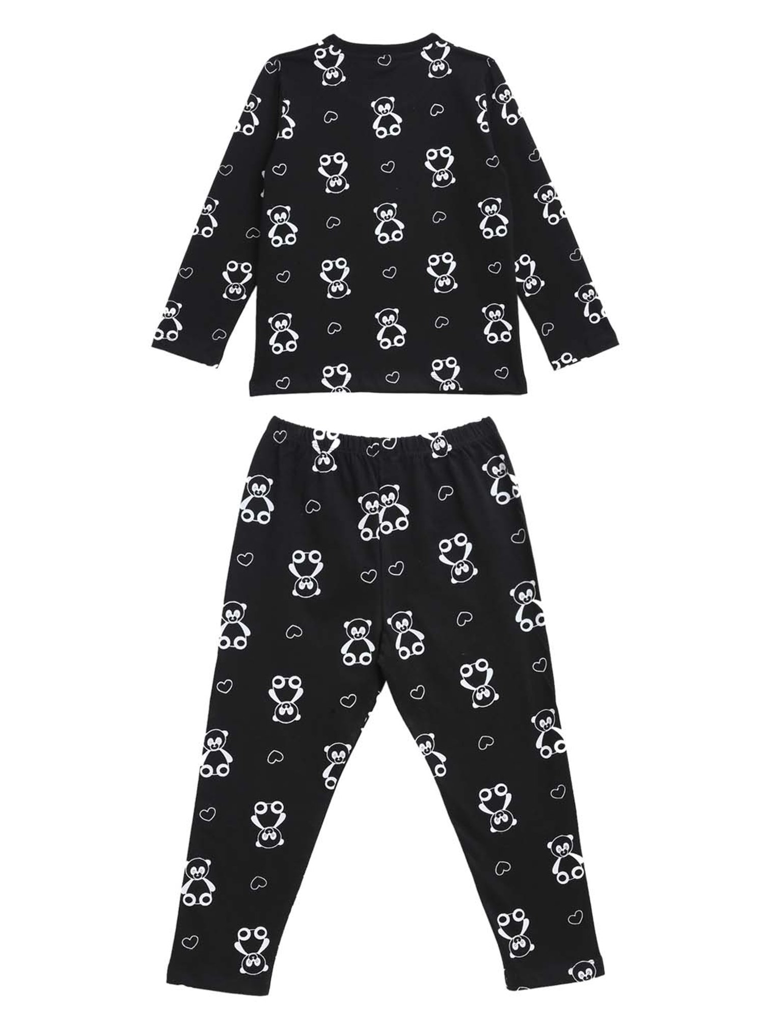 Kids Craft Black Printed T-Shirt with Pyjamas