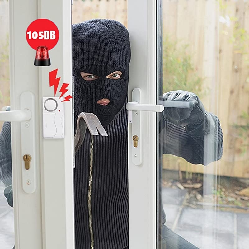 Wireless Remote Door Alarm Windows Open Alarms Magnetic Sensor Pool Alarm for Kids Safety Home Security 110 dB Loud Battery Included 2 Alarms with 2 Remotes