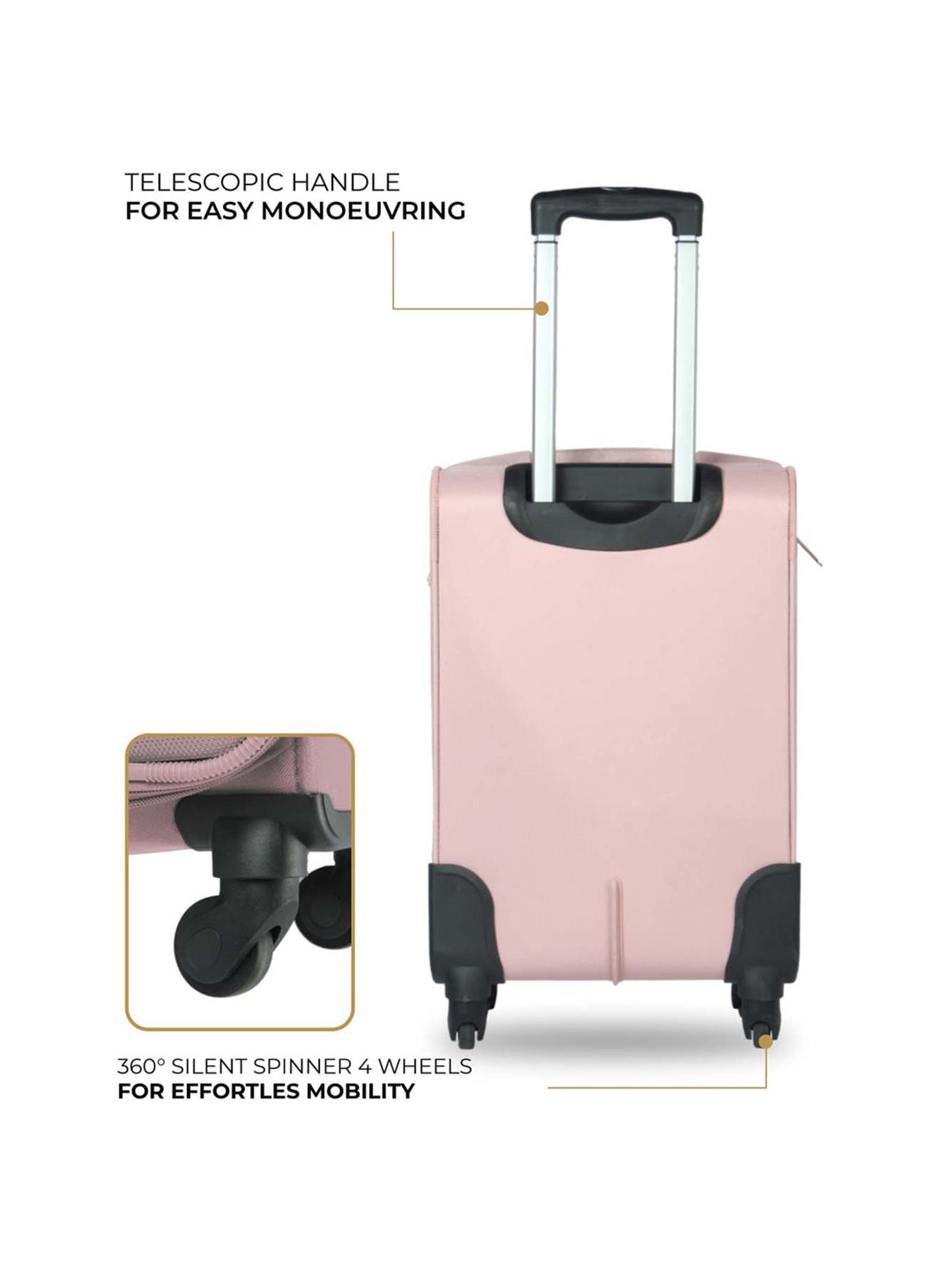 Nasher Miles Dallas Expander soft-sided Polyester Cabin  Pink 20 inch |55cm Trolley bag