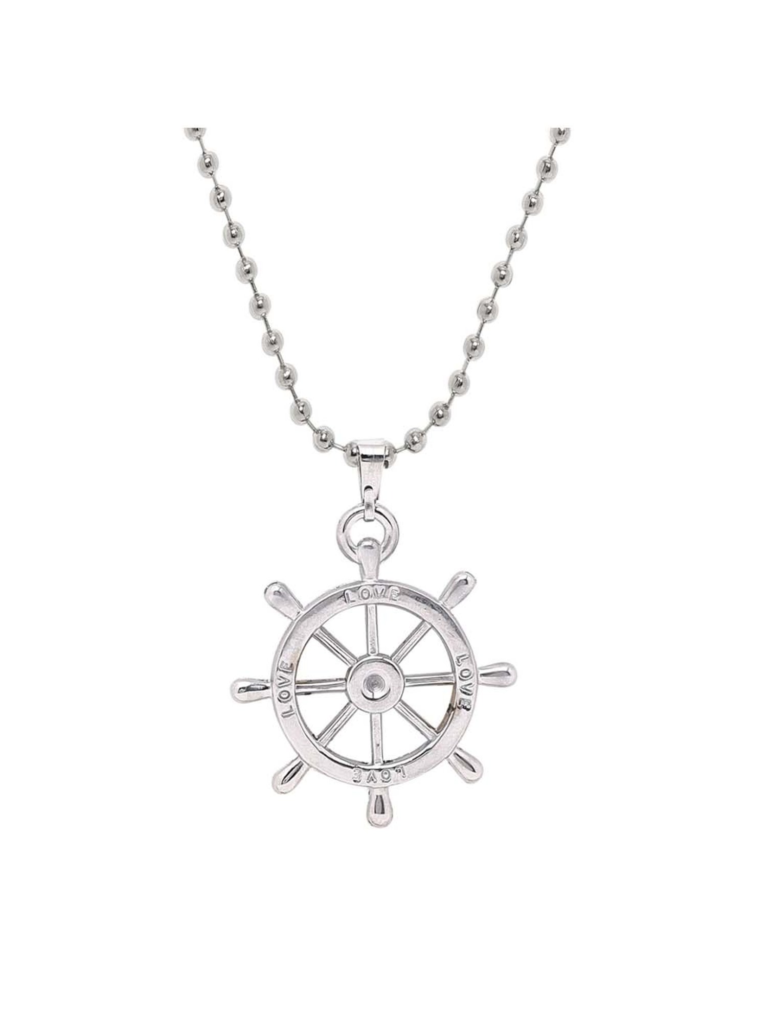 Bold by Priyaasi Navigating Style with Silver-Plated Ship Wheel Men's Chain