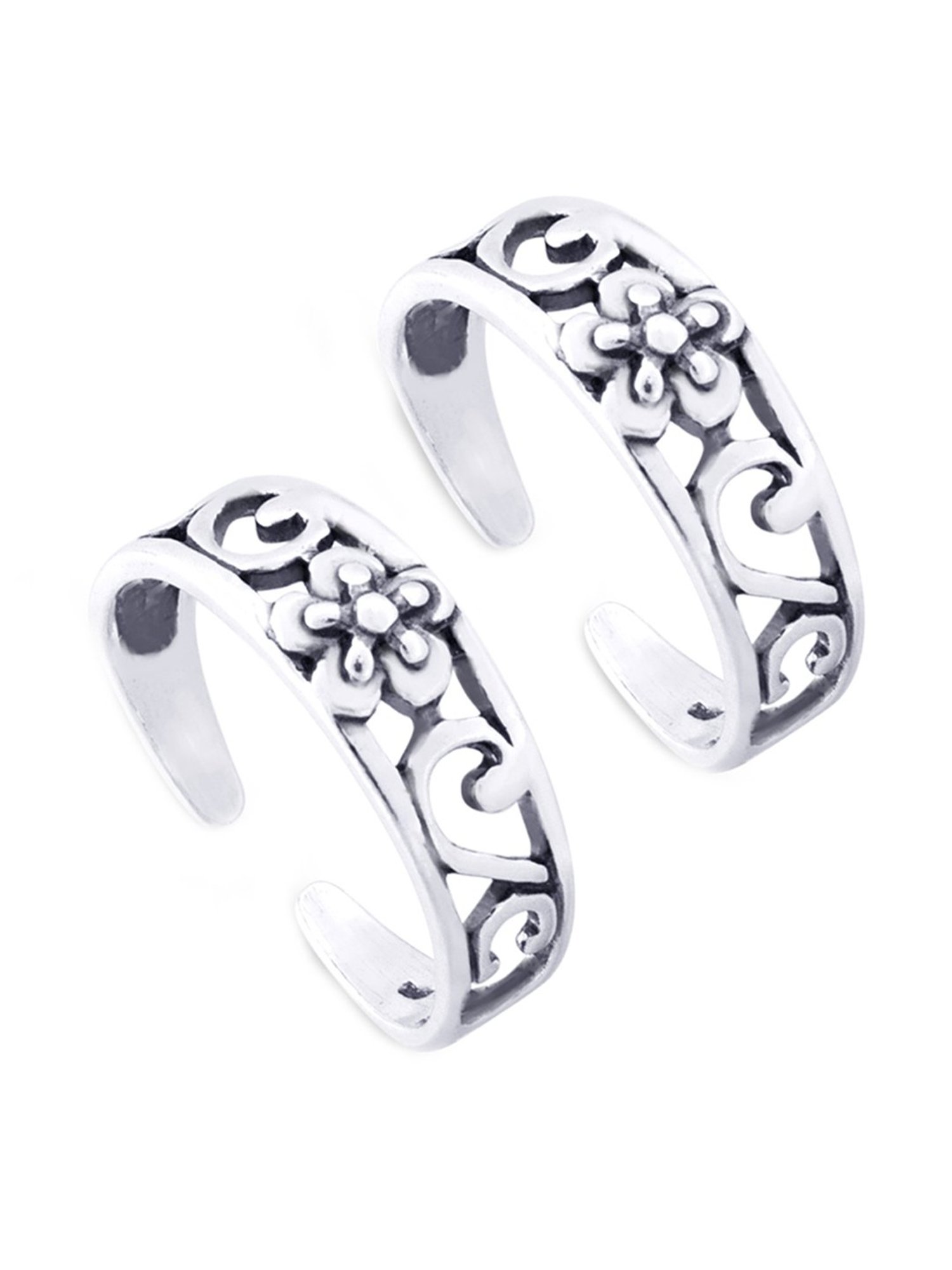 Taraash Floral 92.5 Sterling Silver Toe Ring