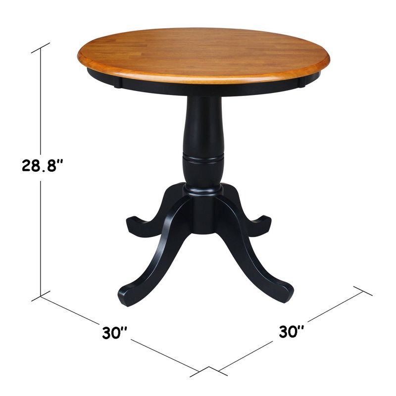 Set of 3 30" Round Dining Table with 2 Back Chairs Black/Red - International Concepts