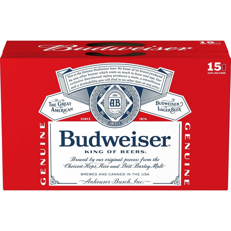 Budweiser Lager Beer - 15pk/12 fl oz Cans