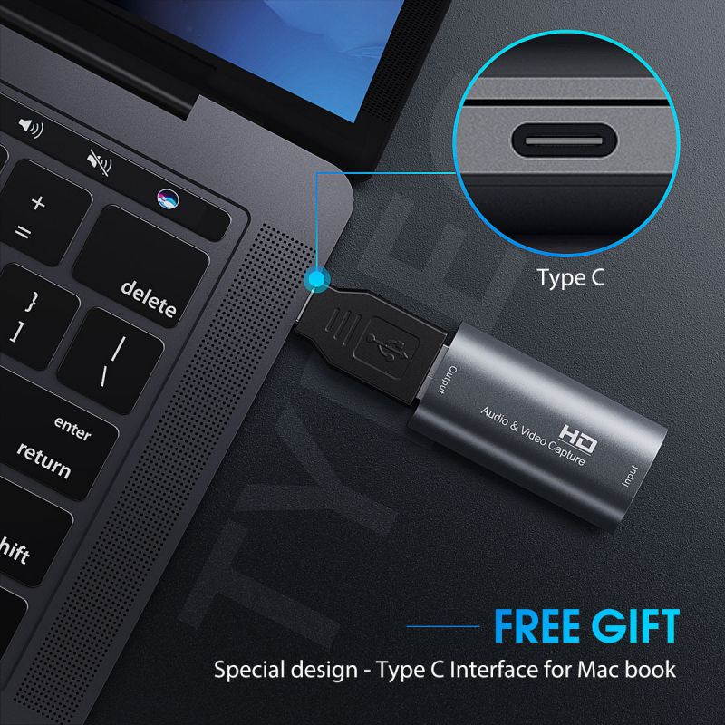 Foxnovo Audio & Video Capture Capture Card, USB3.0 HDMI to USB 2.0 Video Capture Device, Full HD 1080P 60FPS for Game Recording, Live Streaming Broadcasting