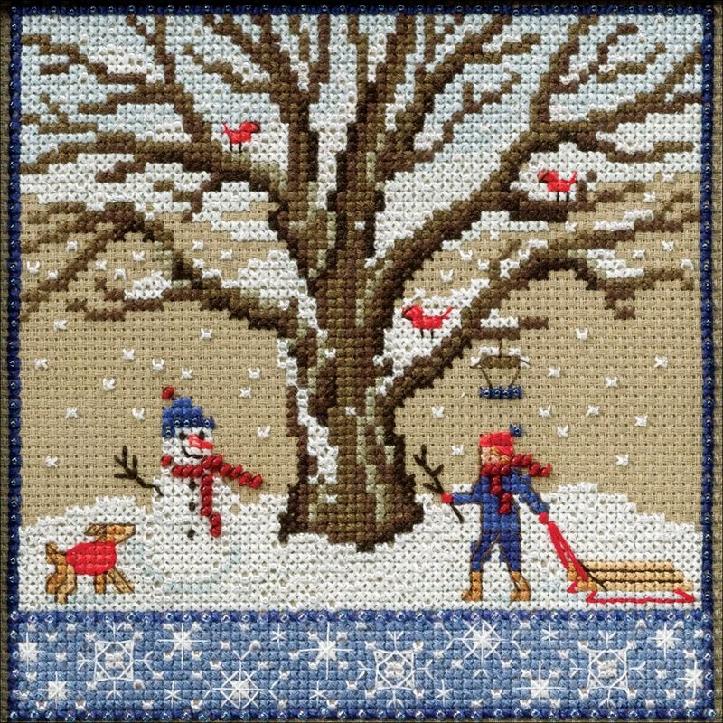 Mill Hill Counted Cross Stitch Kit 5.25"X5.25"-Winter Oak (14 Count)