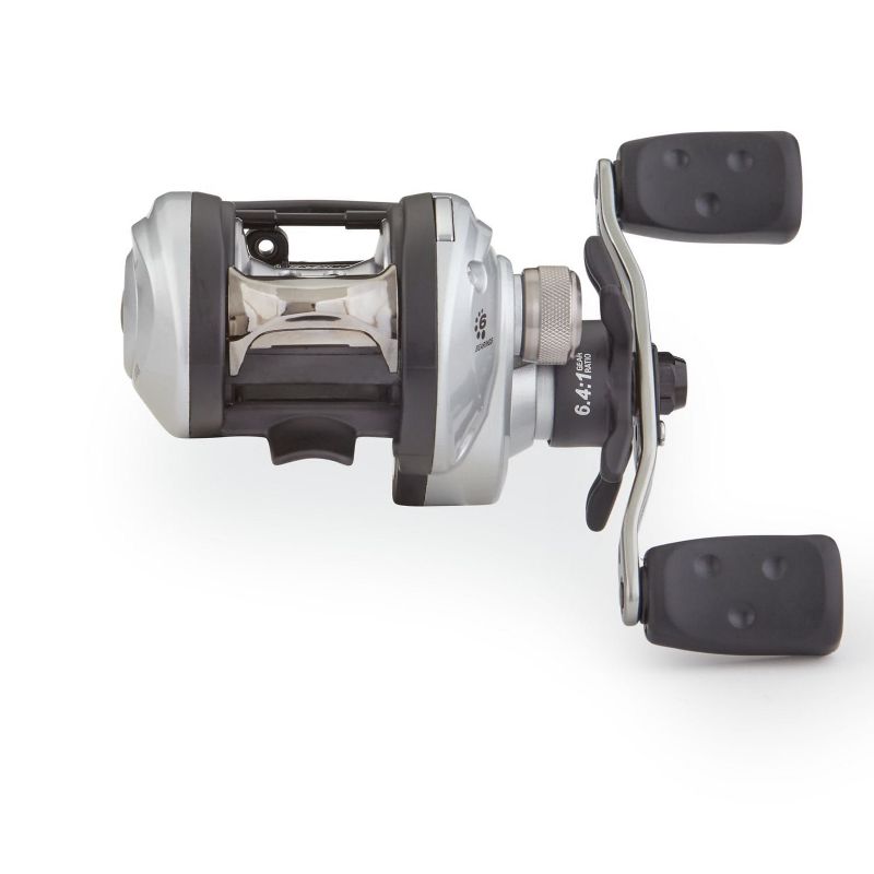 Abu Garcia SMAX3-L-C Silver Max Low Profile Left Handed Baitcast Fishing Reel, Silver