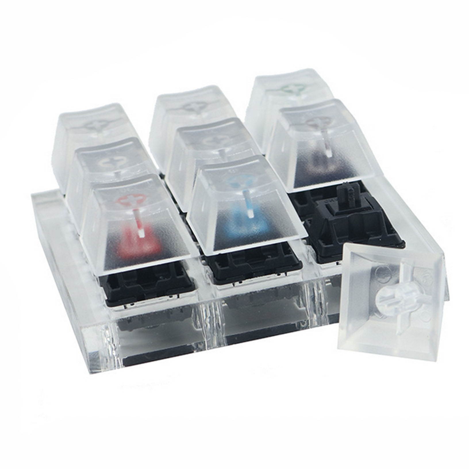 for Cherry MX 9 Keys Switch Tester Shaft + 9 Keycap puller keyboard Sampler Kit