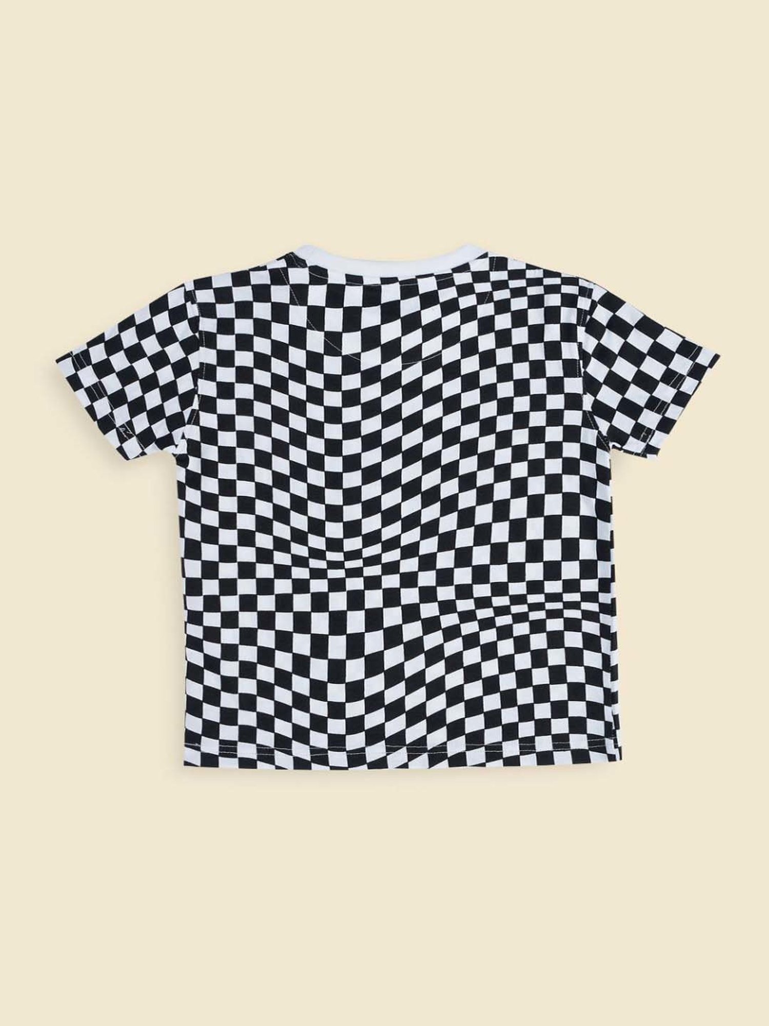 Pantaloons Baby Kids White & Black Cotton Printed T-Shirt