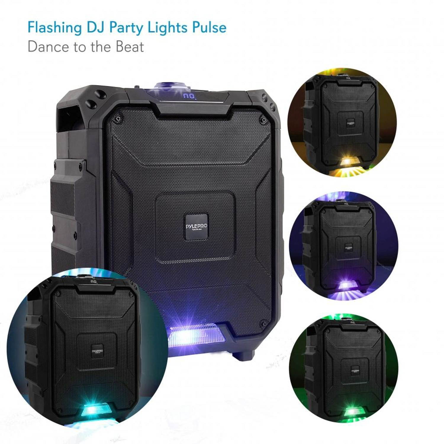 Pyle Bluetooth PA Loudspeaker and Wireless Microphone Karaoke System (2 Pack)