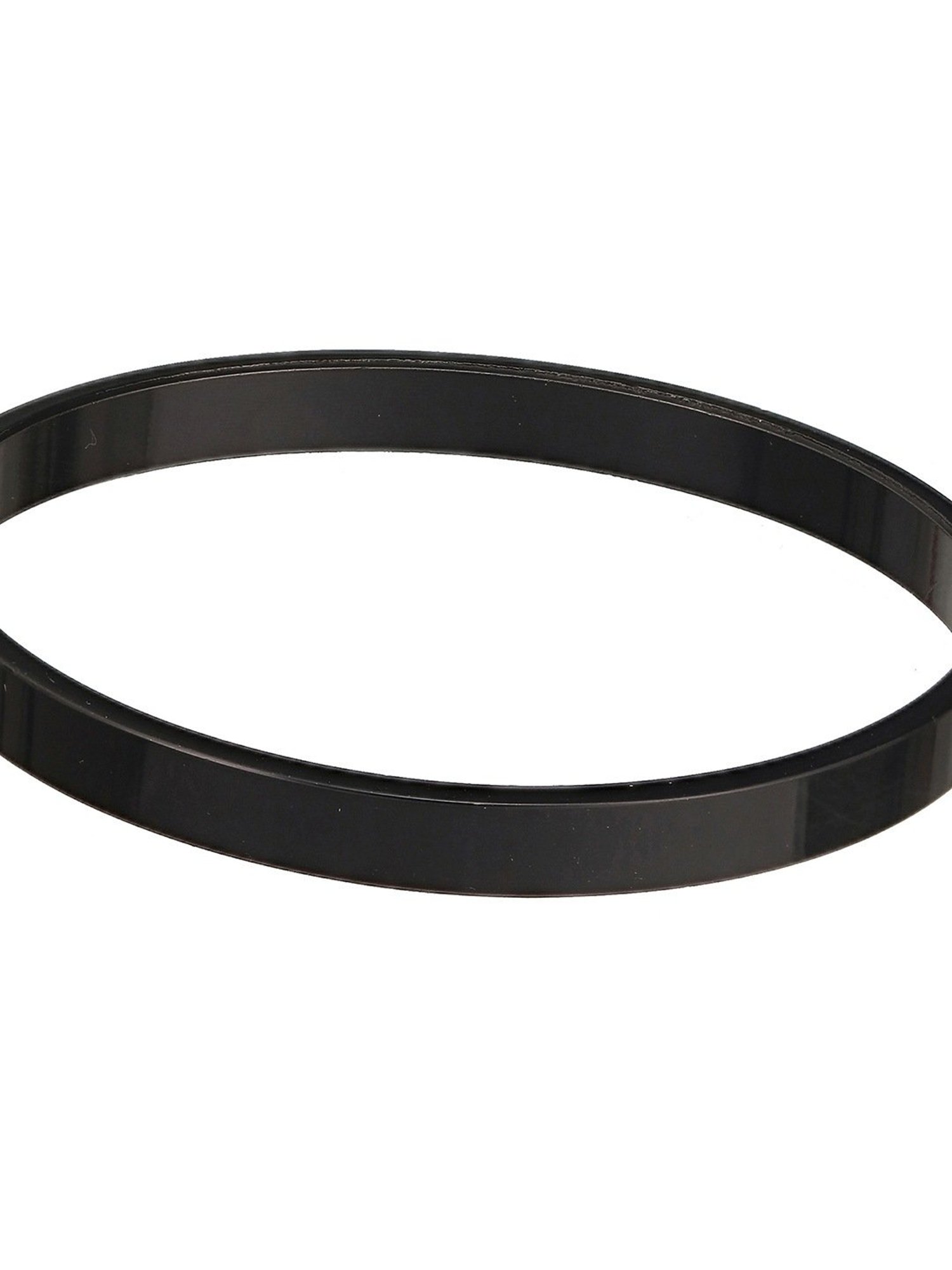 Aatmana Men Black Stainless Steel Kada Bracelet