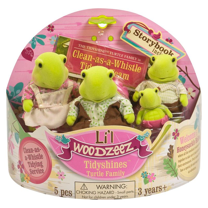 Li'l Woodzeez Miniature Animal Figurine Set - Tidyshine Turtle Family