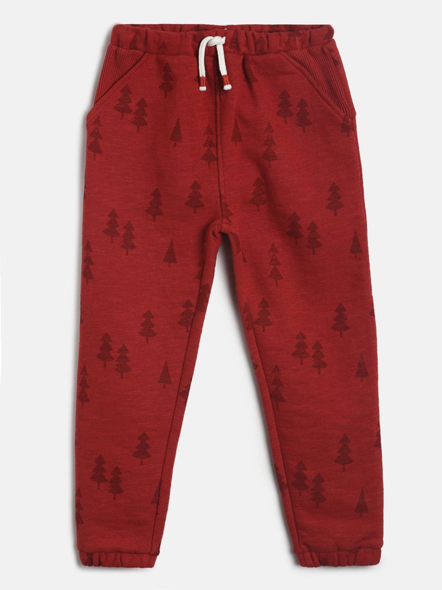 MINIKLUB Boys Maroon Printed Joggers