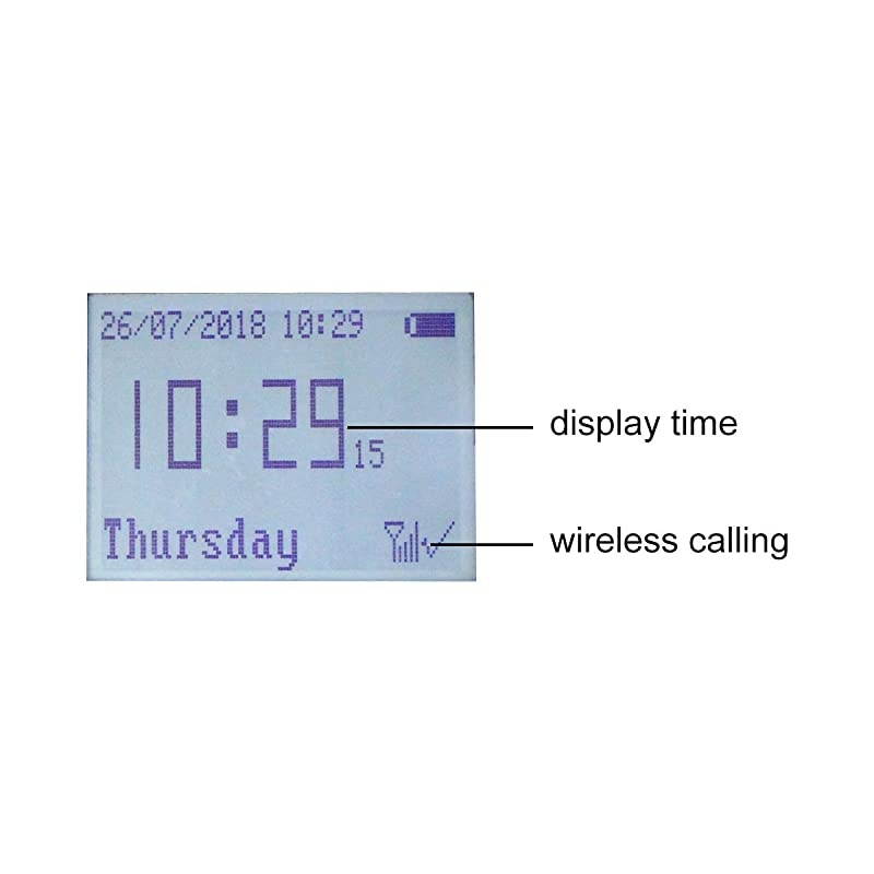 T128 Restaurant Pager System,Nurse Call System,7 Prompt Mode,Watch Receiver,Compatible with All  Call Buttons for Restaurant,Hospital