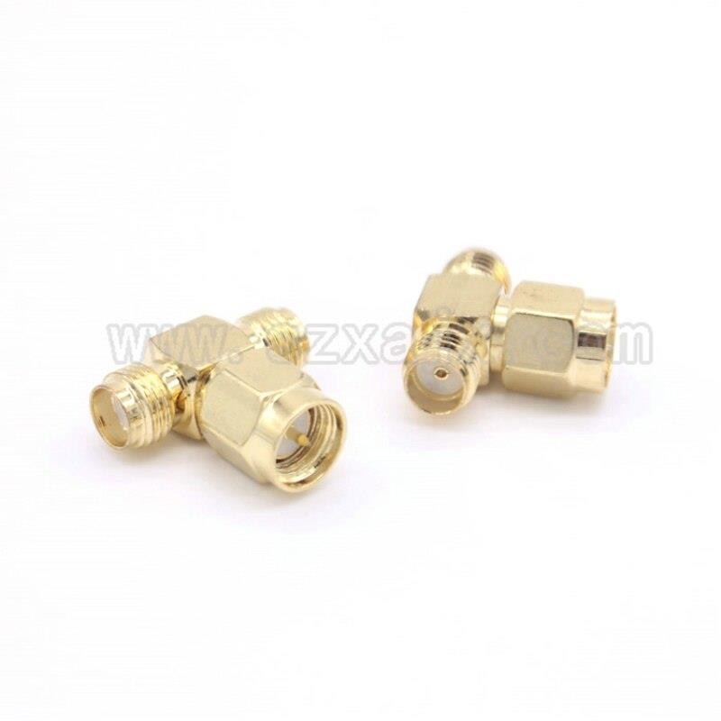 RF coaxial coax adapter SMA to SMA 3 way Triple T connector SMA male to 2 female 3 way adapter fast ship
