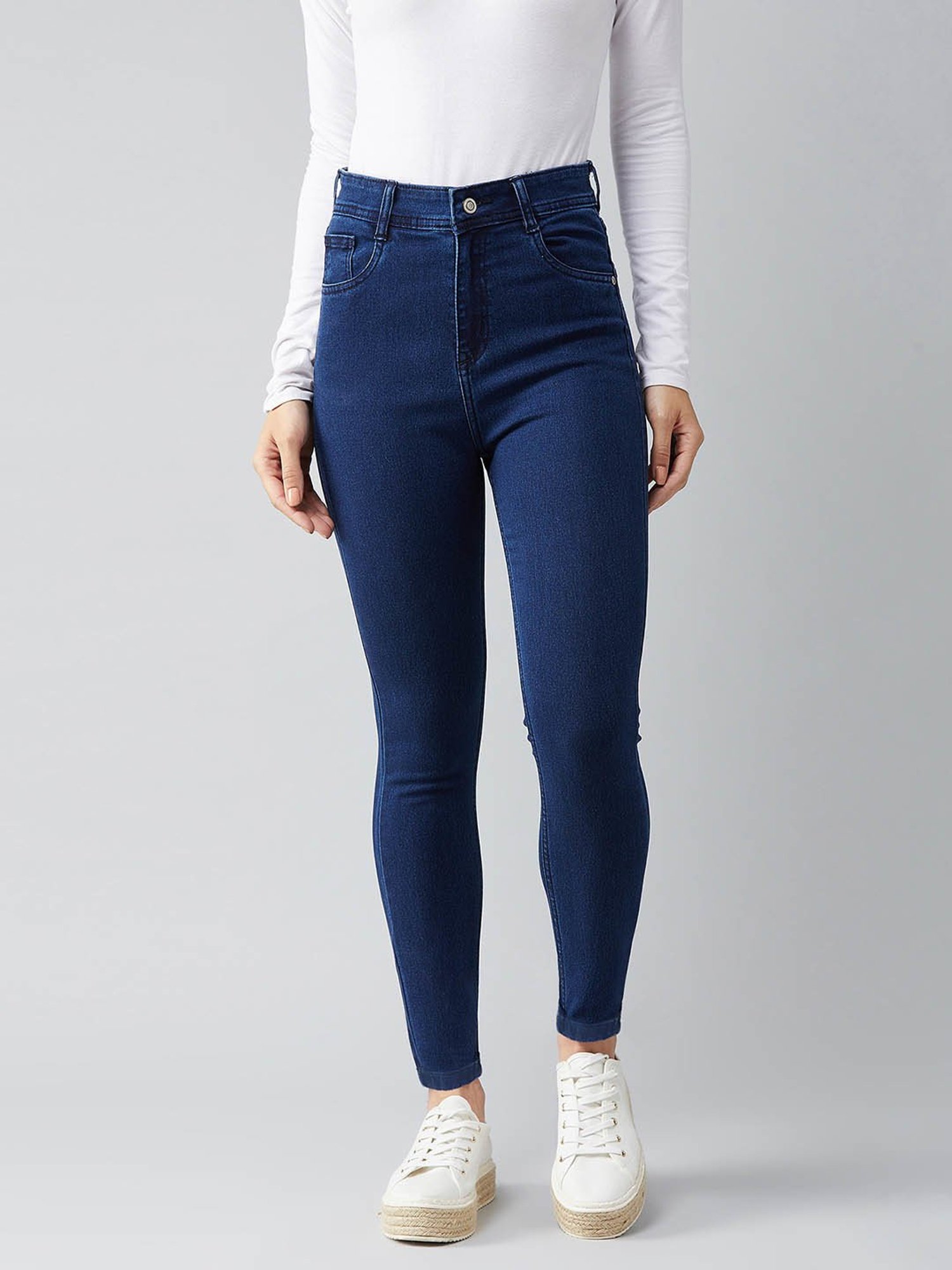 DOLCE CRUDO Navy Skinny Fit Jeans