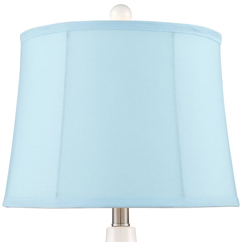 360 Lighting Jane White Ceramic Gourd Blue Softback Table Lamps Set of 2