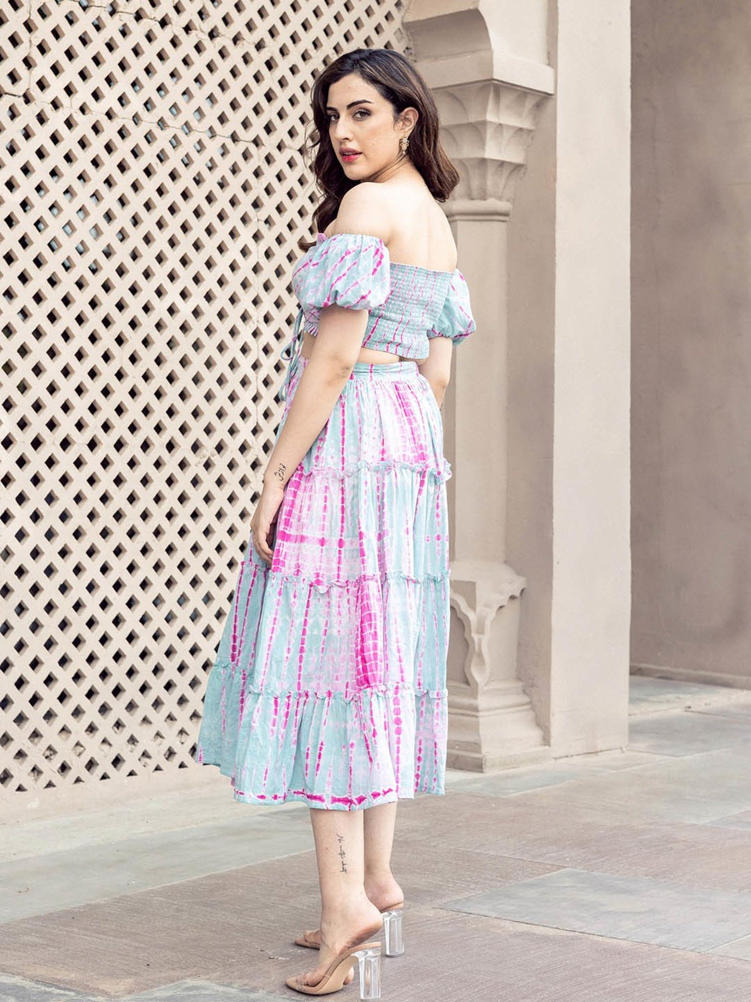 AACHHO Blue Fagheera Shibori Cotton Co-ord Set