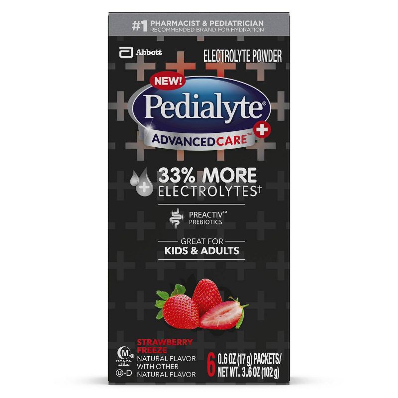 Pedialyte AdvancedCare Plus Electrolyte Powder - Strawberry Freeze - 3.6oz Total