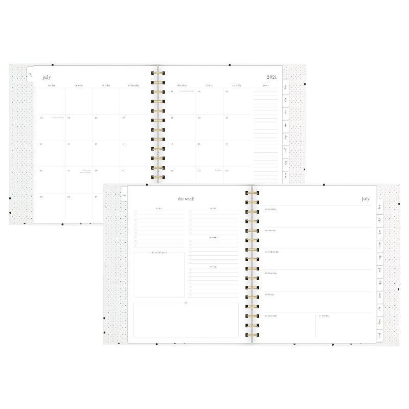 2021-22 Academic Planner 8.75" x 6.875" Concealed Wire Weekly/Monthly Black & White Dot - Sugar Paper™