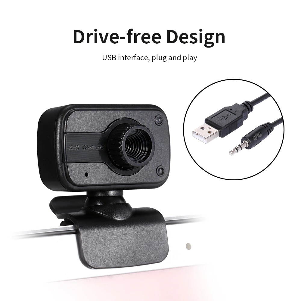 Professional Web Camera Manual Focus Webcam Desktop Laptop Camera Drive-free Web Camera with Mic with LED Fill Light Lamp