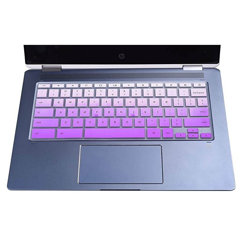 Chromebook 14 Keyboard Cover Skins Compatible with 2in1 14 Touchscreen ChromebookChromebook X360 TouchscreenChromebook 14DA 14BCA SeriesOmbre Purple