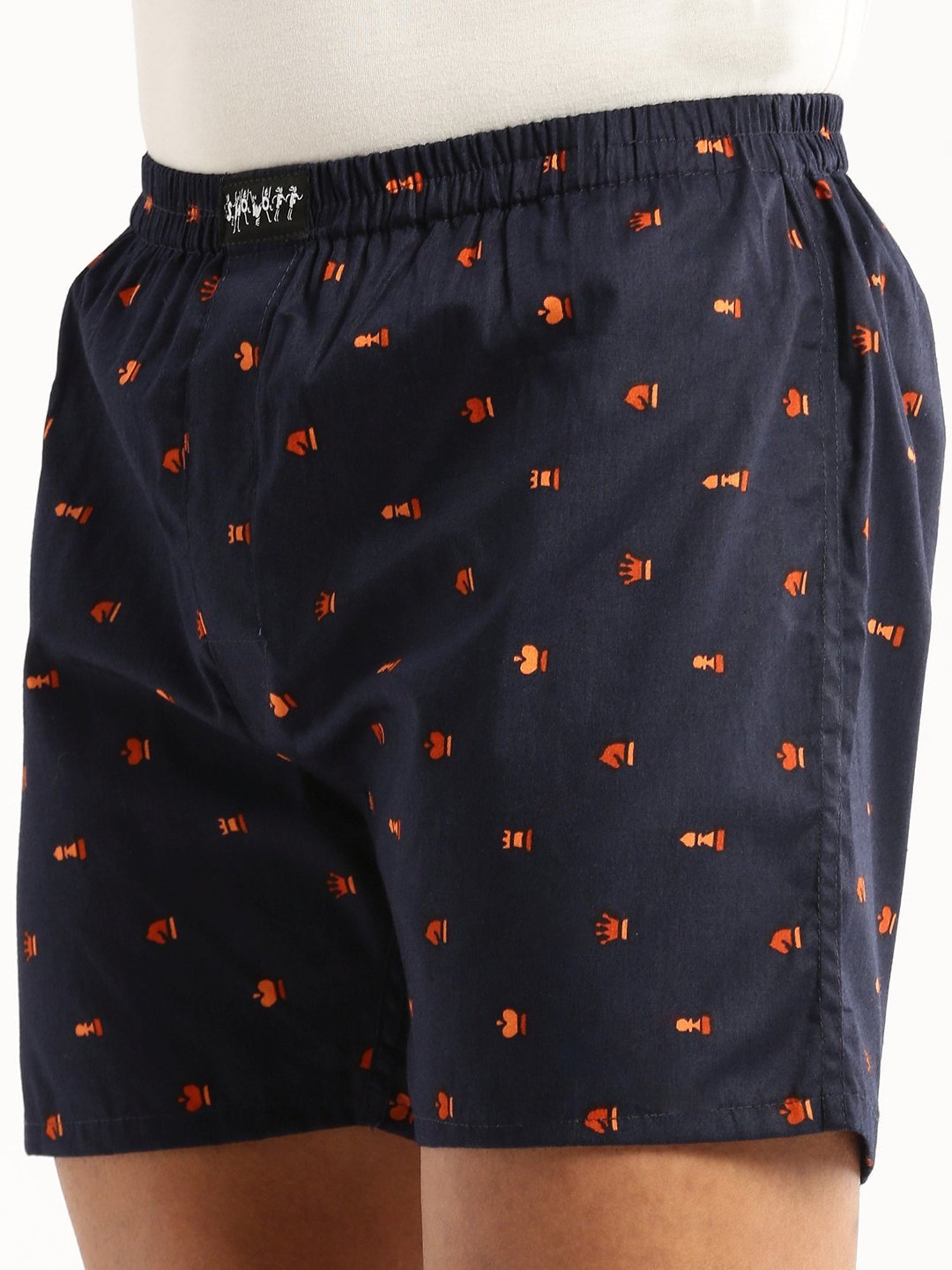 SHOWOFF Navy Blue Slim Fit Printed Boxers