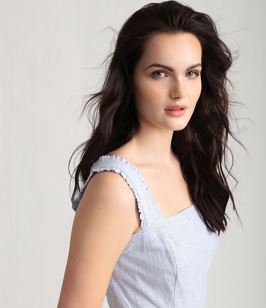 Maggy London Square Neck Cotton Tiered Maxi Dress