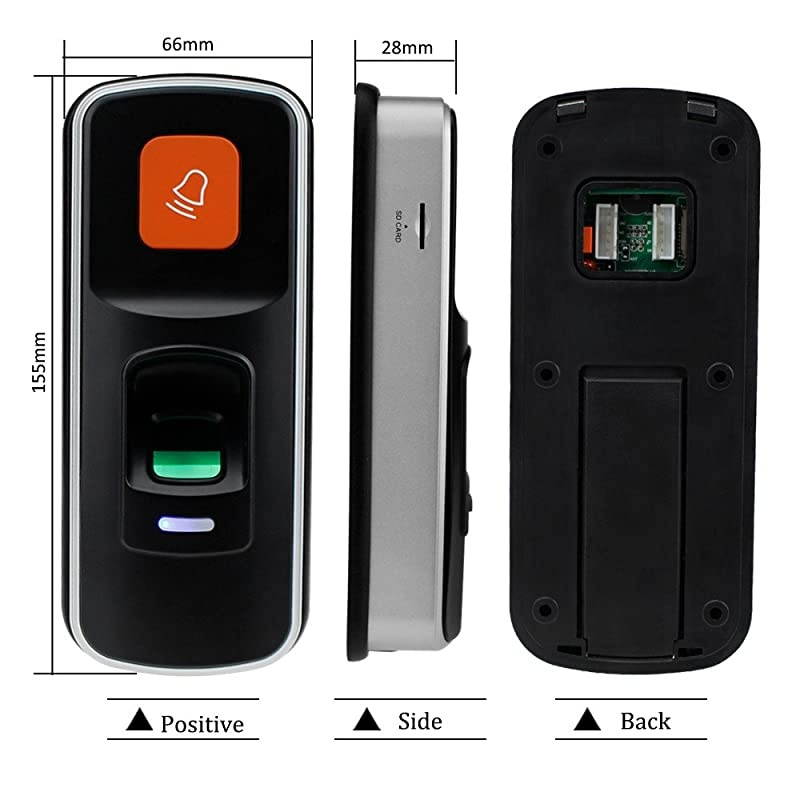 Fingerprint RFID Access Control System Kit Biometric Door Locks + Electric 180KG Magnetic Lock Electromagnet + DC12V Power Supply + Exit Button + 10pcs Keyfobs Cards for Home Door Opener