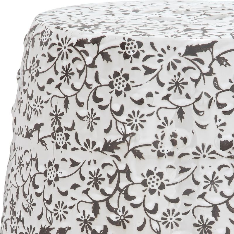Flower & Vine Garden Stool - White -  Safavieh