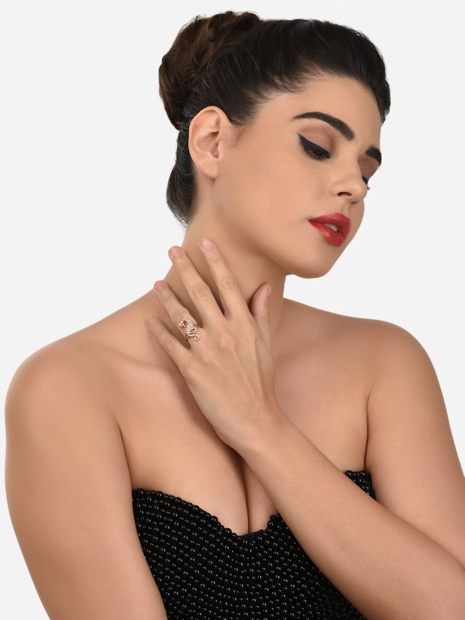 Accessorize London Women's Jewel Embellished Rings Set Of Three White