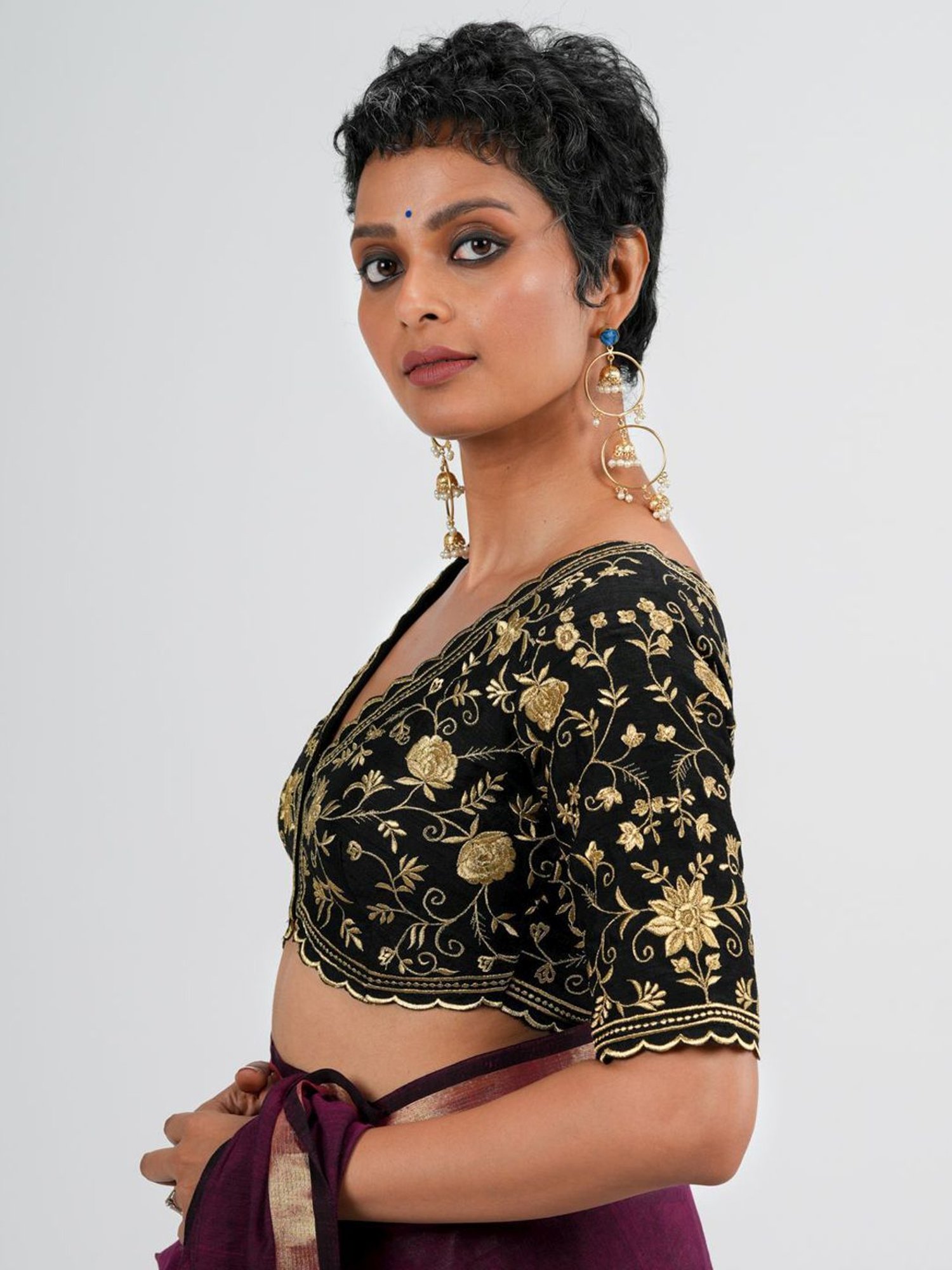 Suta Black Embroidered Blouse